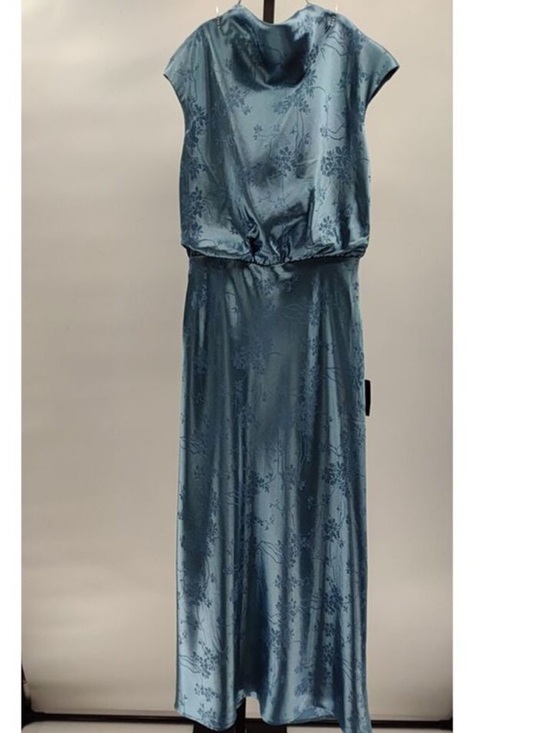 Lulus Gia Satin Jacquard Cutout Midi Dress S NWT - Picture 4 of 7